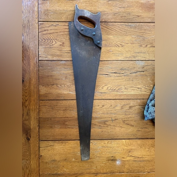 Antique Wood Handle Saw Vintage Rusty‎ Collectible 80’s Retro - Picture 1 of 8